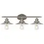 3-Light Retro Vanity Light, Brushed Nickel Bathroom Light Fixtures with Metal Shades for Dresser&Mirror Cabinets, LED Edison Bulbs Included, Farmhouse Wall Sconce Lighting for Bedroom, Powder Room