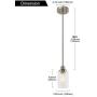 TODOLUZ Modern Single 1 Light Pendant Light Brushed Nickel with Clear Cylinder Glass Cylinder Shade Hanging Lamp Fixture for Dining Room Kitchen Bedroom