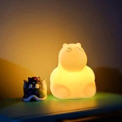 Silicone LED Night Lights for Bedrooms Cute Animal Night Light for Kids with Remote and Touch Sensor Portable Warm White Light & Color Changing RGB Lamps for Baby Girl Baby boy Gifts (Little Hippo)