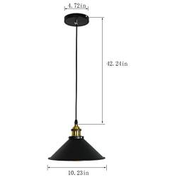 Industrial Edison Kitchen Pendant Light 3-Pack Antique Brass Hanging Lighting Fixture for Dining Room Restaurant Bar(Black) by