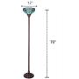 Cotoss Tiffany Style Floor Light, Torchiere Floor Lamp, 70 Inch Tall Tiffany Pole Lamp, Victorian Stained Glass Floor Lamps, Standing Lamp, Leaded Glass Floor Lamp for Living Room