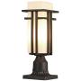 EERU Outdoor Post Light Waterproof Metal Frame with Milk White Frosted Glass, Pier Mount Outdoor Lighting Fixtures(with 3-Inch Pier Mount Base)Outdoor Post Lantern for Garden Backyard and Porch