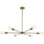 CLAIRDAI Sputnik Chandeliers 6 Lights Pendant Lighting Modern Chandelier Gold Industrial Vintage Ceiling Light Fixtures for Kitchen Dining Room Living Room