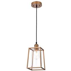 COTULIN Modern Glass Pendant Light,Pendant Lighting with Metal Cage Shade for Kitchen Island Dining Room,Pendant Light Fixture for Hallway Bar,Gold