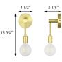 XiNBEi Lighting Wall Sconce Single 1 Light Sconces Wall Light with LED Bulb, Vanity Light with Satin Brass Finish for Bathroom Hallway Bedroom XB-W1234-1-SB-G30