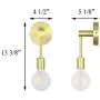 XiNBEi Lighting Wall Sconce Single 1 Light Sconces Wall Light with LED Bulb, Vanity Light with Satin Brass Finish for Bathroom Hallway Bedroom XB-W1234-1-SB-G30