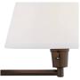 Clement Industrial Swing Arm Wall Lamps Set of 2 Oil Rubbed Bronze Plug-in Light Fixture White Linen Empire Shade for Bedroom Bedside Living Room Reading - 360 Lighting