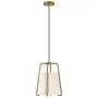 Henn&Hart PD0072 Modern 1-Light Contemporary Style Brass with White Fabric Shade for, Kitchen, Dining, Living Room Pendant, One Size