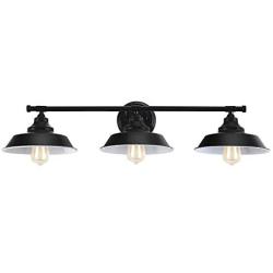 Merbotin Farmhouse Bathroom Vanity Light, Industrial Metal 3- Light Wall Sconces Wall Mount Light Fixture for Bathroom Kitchen Hallway Dressing Table, Black