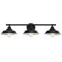 Merbotin Farmhouse Bathroom Vanity Light, Industrial Metal 3- Light Wall Sconces Wall Mount Light Fixture for Bathroom Kitchen Hallway Dressing Table, Black