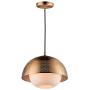 Amazon Brand – Rivet Mid-Century Modern Ceiling Hanging Pendant Fixture with Light Bulb - 14.25 x 14.25 x 11.25 Inches, 12-120 Inch Cord, Satin Brass