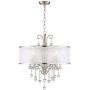 Perry Bright Nickel Pendant Chandelier 22'' Wide Modern Clear Crystal Sheer Shade 4-Light Fixture for Dining Room House Foyer Kitchen Island Entryway Bedroom Living Room - Possini Euro Design