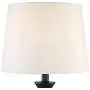 Joyce Modern Table Lamps Set of 2 Black Metal White Linen Tapered Drum Shade for Living Room Bedroom Bedside Nightstand Office Family - 360 Lighting
