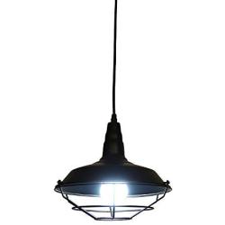 WBinDX Industrial Pendant Light, Black Vintage Cage Barn Light Farmhouse Lamp Hanging Ceiling Light Fixture for Kitchen Dining Room Hallway, 10 Inches