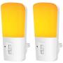 LOHAS Amber Night Light, Dimmable Plug in LED, Yellow Night Light with Dusk to Dawn Sensor, Kids Night Lights for Bedroom, 5-80LM Sleep Aid No Blue Light for Nursery, Hallway, Kitchen, Stairway, 2Pack