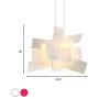 RUNNUP Modern Acrylic Pieces Stacked Irregular Pendant Light Fixture Creative LED Hanging Ceiling Lamp for Living Room Office Hotel Hallway Foyer Entry Way Romantic Deco,White