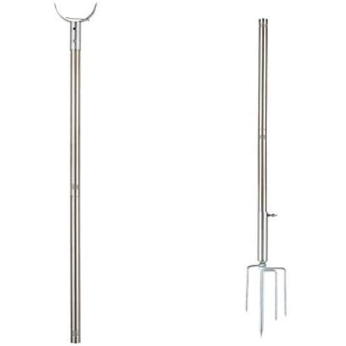 HOSKO String Light Poles for Outdoors 9FT- Twist Connection Pole to Stay Straight + Stable - Suit for LED Solar Bulbs Hanging for House Garden Patio Wedding Cafe Party