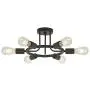 6 Lights Sputnik Chandelier Light Fixtures Modern Chandelier Lighting Black Semi Flush Mount Ceiling Light Rustic Starburst Style Ceiling Lamp for Kitchen Dining Room Foyer Hallway by BONLICHT