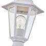Gruenlich Outdoor Post Lighting Fixture with One E26 Medium Base Max 100W, Aluminum Housing Plus Glass, Bulb Not Included (White Finish)