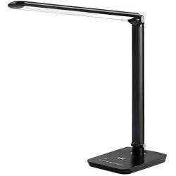 LE Dimmable LED Desk Lamp, 7-Level Brightness Adjustable, Soft Touch Dimmer, Daylight White, Eye Care Natural Light, High Intensity Office Task Lamp for Reading, Study, Computer Work and More (Black)