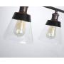 Rustic Glass Kitchen Island Lighting, Clear Seeded Glass Linear Chandelier, 3 Lights Adjustable Rod Industrial Pendant Light Fixture for Kitchen Island Dining Room Farmhouse, Oil Rubbed Bronze