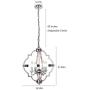 Zicbol Farmhouse Chandelier 4-Light Candle Style Metal Vintage Pendant Light Rustic Chandelier Lighting Fixture for Dining Room, Living Room, Bedroom, Hallways, Island, Restaurant UL Chrome