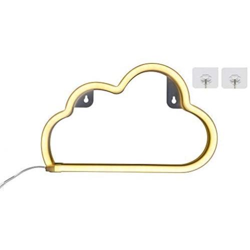 Warm White LED Cloud Night Light neon Signs for Wall Decoration Battery and USB Operated Aesthetic Room Decor neon Lights for Kids Room, Bar, Living Room, Christmas, Party, Wedding, Halloween