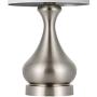 BOBOMOMO Metal USB Table Lamp 21 Set of 2 with Charging Port,Eye-Caring Nightstand Lamps Dressed in Brushed Silver Finish and White Lamp Shades for Bedroom, Living Room