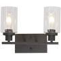 MELUCEE 2-Light Industrial Bathroom Lighting Oil Rubbed Bronze with Clear Glass Shade, Porch Light Fixtures Wall Mount Sconces for Bedroom Living Room Kitchen