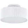 Ceiling Light, 15 Modern Stripe Fabric Pendant Light Shade Flush Mount, Large Drum Lampshade, Lamps for bedrooms, Flush Chrome Matt, 3 Bulbs