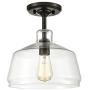 EUL Vintage Metal Glass Ceiling Light 1-Light Kitchen Pendant Lighting,Oil Rubbed Bronze Finish