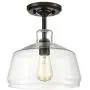 EUL Vintage Metal Glass Ceiling Light 1-Light Kitchen Pendant Lighting,Oil Rubbed Bronze Finish