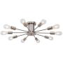 VINLUZ 10 Lights Modern Sputnik Chandelier Brushed Nickel Flush Mount Ceiling Light Contemporary Chandelier for Dining Room Living Room Kitchen