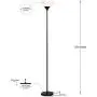 Brightech Sky Dome - Very Bright LED Torchiere Floor Lamp for Living Rooms & Offices– Dimmable Modern Standing Lamp – Tall Pole Light for Bedrooms – LED Bulb Included - Jet Black