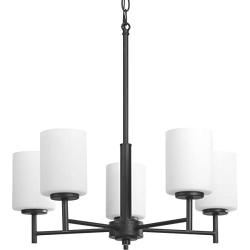 Progress Lighting P4319-31 Transitional Five Light Chandelier from Replay Collection in Black Finish