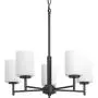 Progress Lighting P4319-31 Transitional Five Light Chandelier from Replay Collection in Black Finish