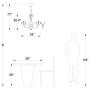 Express Crystal pendant chandelier/light fixture for dining room/living room/foyer H.25'' X W.25'' (5 lights)