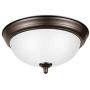 Amazon Brand - Ravenna Home Single-Light Flush-Mount Ceiling Light with Frosted Glass Shade, 5.3''H, Bronze