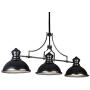 HLL Household Chandeliers,Kitchen Island Loft Pendant Lighting,Black Vintage Linear Chandeliers Industrial Retro Rustic 3-Light Ceiling Lights Fixtures for Dining Rooms Pool Tables,Black