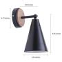 MWZ Rustic Farmhouse Black Metal and Wood Wall Sconce Adjustable Lamp，2 Pack ,Rustic Wall Lighting Fixture for Bedroom, Living Room, Headboard, Garage, Porch