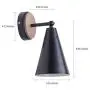 MWZ Rustic Farmhouse Black Metal and Wood Wall Sconce Adjustable Lamp，2 Pack ,Rustic Wall Lighting Fixture for Bedroom, Living Room, Headboard, Garage, Porch