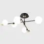 Sputnik Chandeliers 5 and 8-Lights Mid Century Endant Lighting Black Modern Chandelier Ceiling Light Fixture for Living Room Dining Bedroom Kitchen-Black and Gold 5 Lights