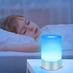 Slicoo Touch Sensor Table Lamp Color Changing RGB Bedside Lamp,Night Light for Bedrooms, Living Rooms and Office,Indoor and Outdoor use