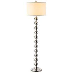 WINGBO 63” Modern Floor Lamp with 11 Stacked Ball Contemporary Silver Metal Standing Lamp for Bedrooms, Living Room, Office, Reading Mercury Silver