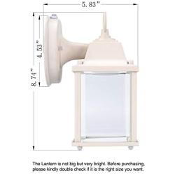 LIT-PaTH Dusk to Dawn Outdoor Wall Lantern, LED Wall Sconce, 5000K Daylight White, 9.5W (75W Equivalent) , 800 Lumen, Aluminum Housing Plus Glass, Outdoor Rated, 2-Pack (White)