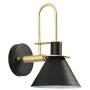 CraftThink Wall Sconces Light Fixtures, Modern Sconce Lamp with Conical Metal Shade,1 Light E26 Dining Room Wall Mounted for Bedside lamp Living Room Porch Hallway Restaurant Foyer in Black