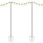 Brillihood Outside String Light Poles, (2X 10ft) Height Adjustable Stainless Steel Pole Stand for Hanging String Lights + Used for Patio, Backyard, Garden, Christmas, Café Wedding Light Décor