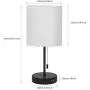 Table Lamps Set of 2, Bedside Lamps with Dual USB Quick Charging Ports, Desk Lamps with Metal Base White Fabric Lamp Shade for Bedroom Living Room Study Room Office Dressing Room