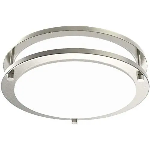 LE LED Flush Mount Ceiling Lights, 10 inch Brushed Nickel Ceiling Light Fixture Dimmable, 1200lm 16W (120W Equivalent) Ceiling Lamp for Kitchen, Bedroom, Laundry, Living Room Hallway, 4000K White