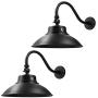 14in. Black LED Gooseneck Barn Light 42W 4200lm Warmlight LED Fixture for Indoor/Outdoor Use - Photocell Included - Swivel Head,Energy Star Rated - ETL Listed - Sign Lighting - 3000K Warmlight 2pk02